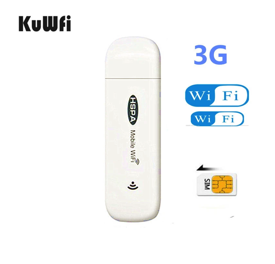 KuWfi 3G Dongle Wifi Modem Mini Router HSPA USB Wireless Router 7.2Mbps Mobile Wifi Hotspot up to 5 Wifi Users